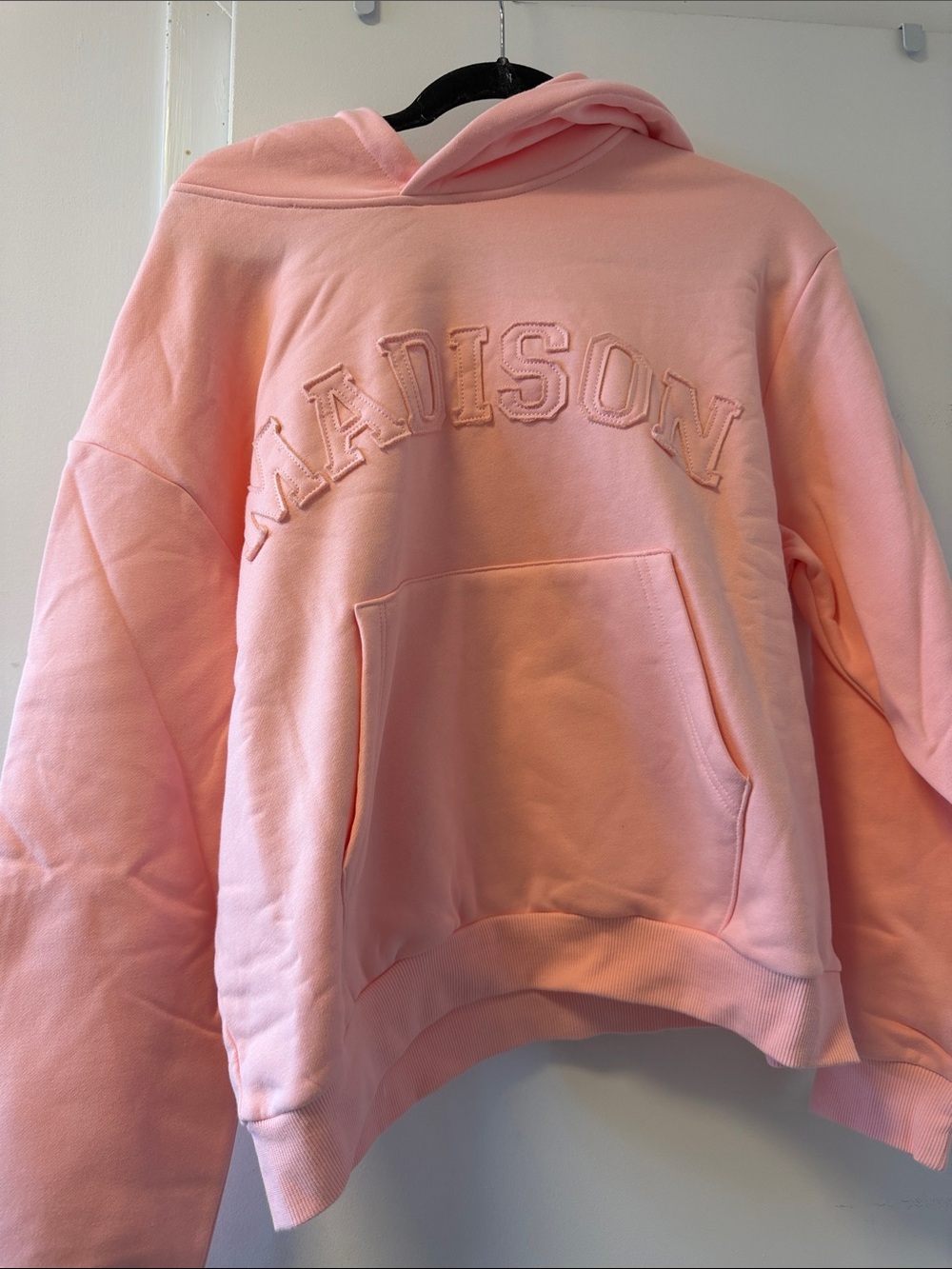 New Madison Pink Embroidered Hoodie